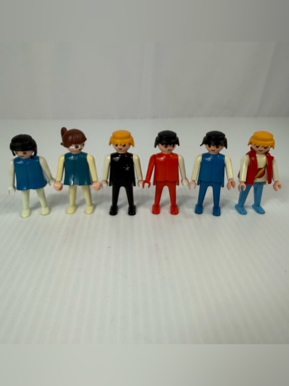 Vintage Playmobil Figures 1974 Mixed Lot of 6 Boy and Girl Geobra Klickys